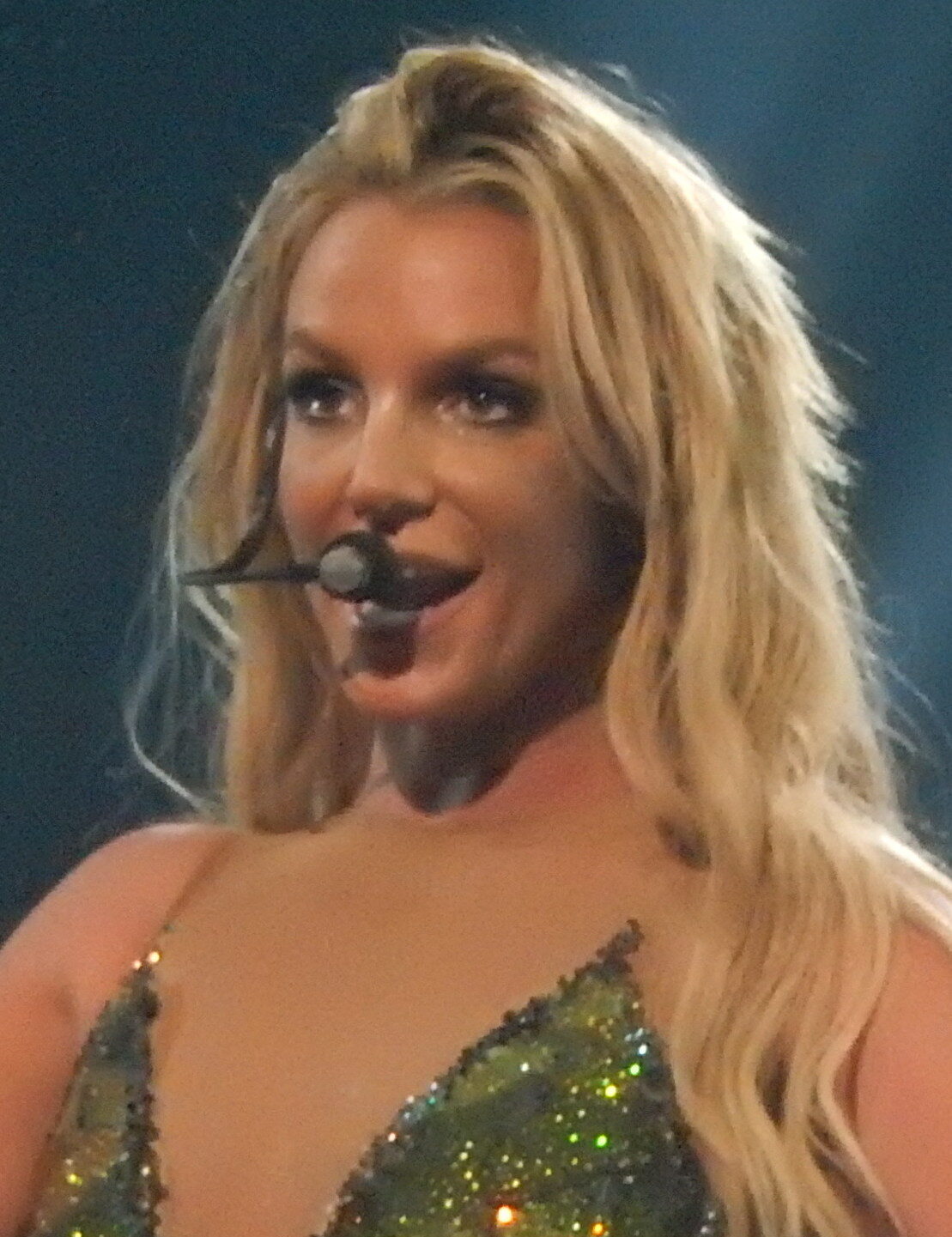 Britney Spears durante un concerto a Londra nel 2016