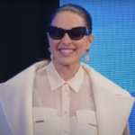 Paola Iezzi durante un’intervista a Sanremo 2024