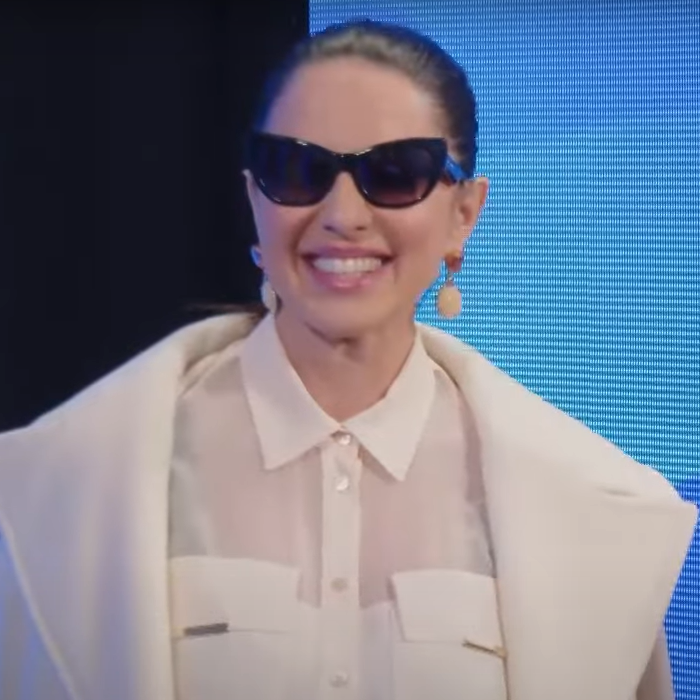 Paola Iezzi durante un’intervista a Sanremo 2024