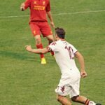 Francesco Totti durante una partita della Roma