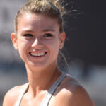 Camila Giorgi durante un torneo di tennis nel 2015